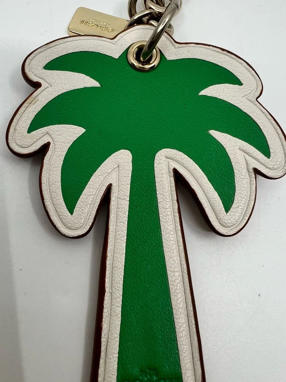 Coach Palm Tree Bag Charm Green Leather Style F65859